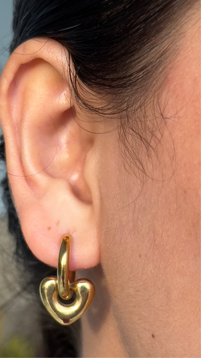 Heart drop earrings